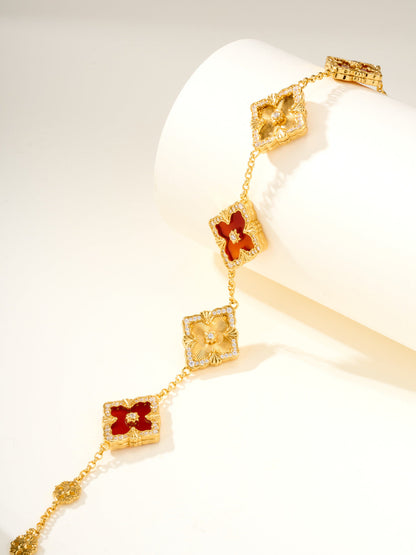 [Marins]B.C.L ENAMELED Five-Flower Bracelet£¨Various Colors) BIG SIZE