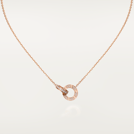 [Marins]LOVE 7.6MM NECKLACE Marins ゴールド＆シルバー フルダイヤモンド