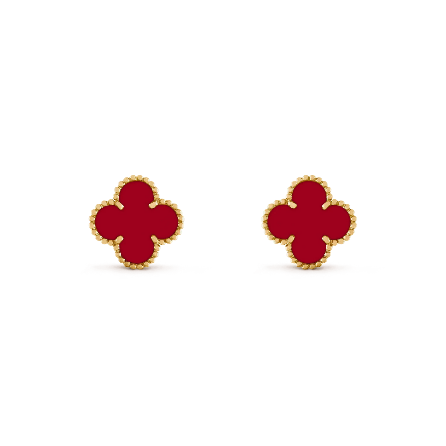 [Marins]CLOVER MEDIUM 1 MOTIFS CARNELIAN  EARRINGS