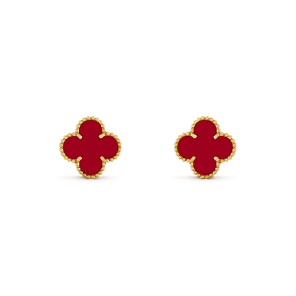 [Marins]CLOVER MEDIUM 1 MOTIFS CARNELIAN  EARRINGS