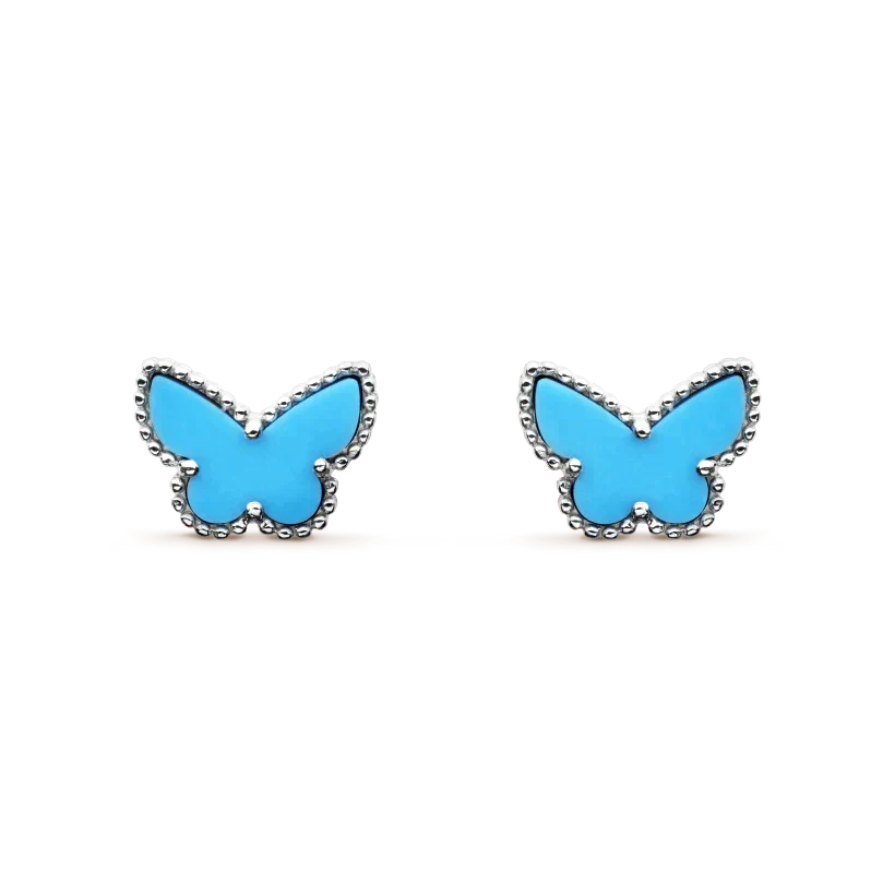 [Marins]BUTTERFLY TURQUOISE EARRINGS SILVER