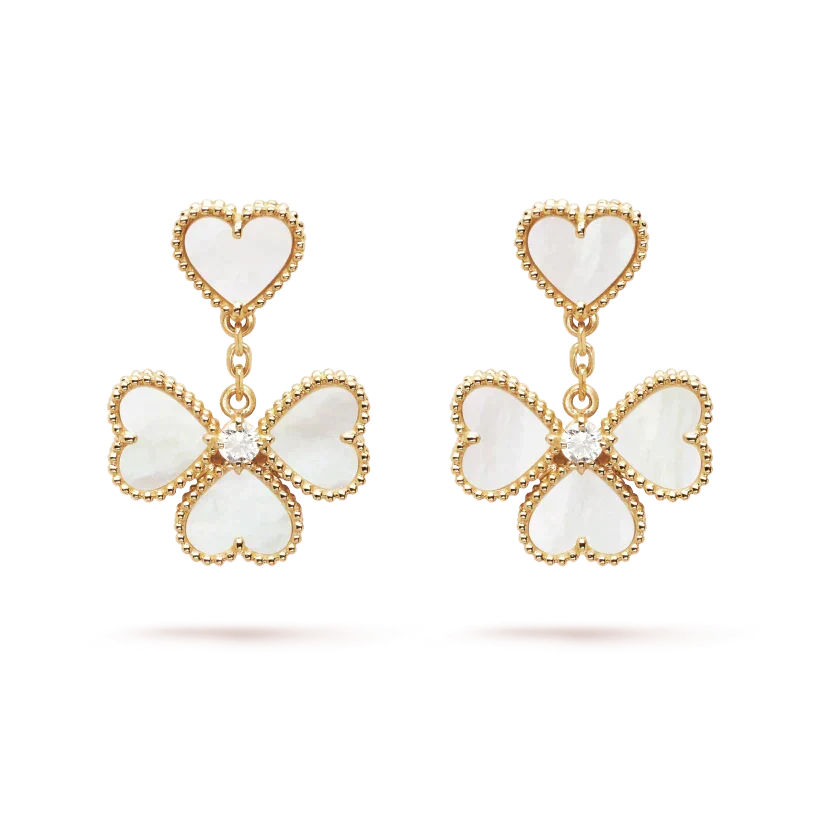 [Marins]CLOVER SWEET WHITE MOP EARRINGS