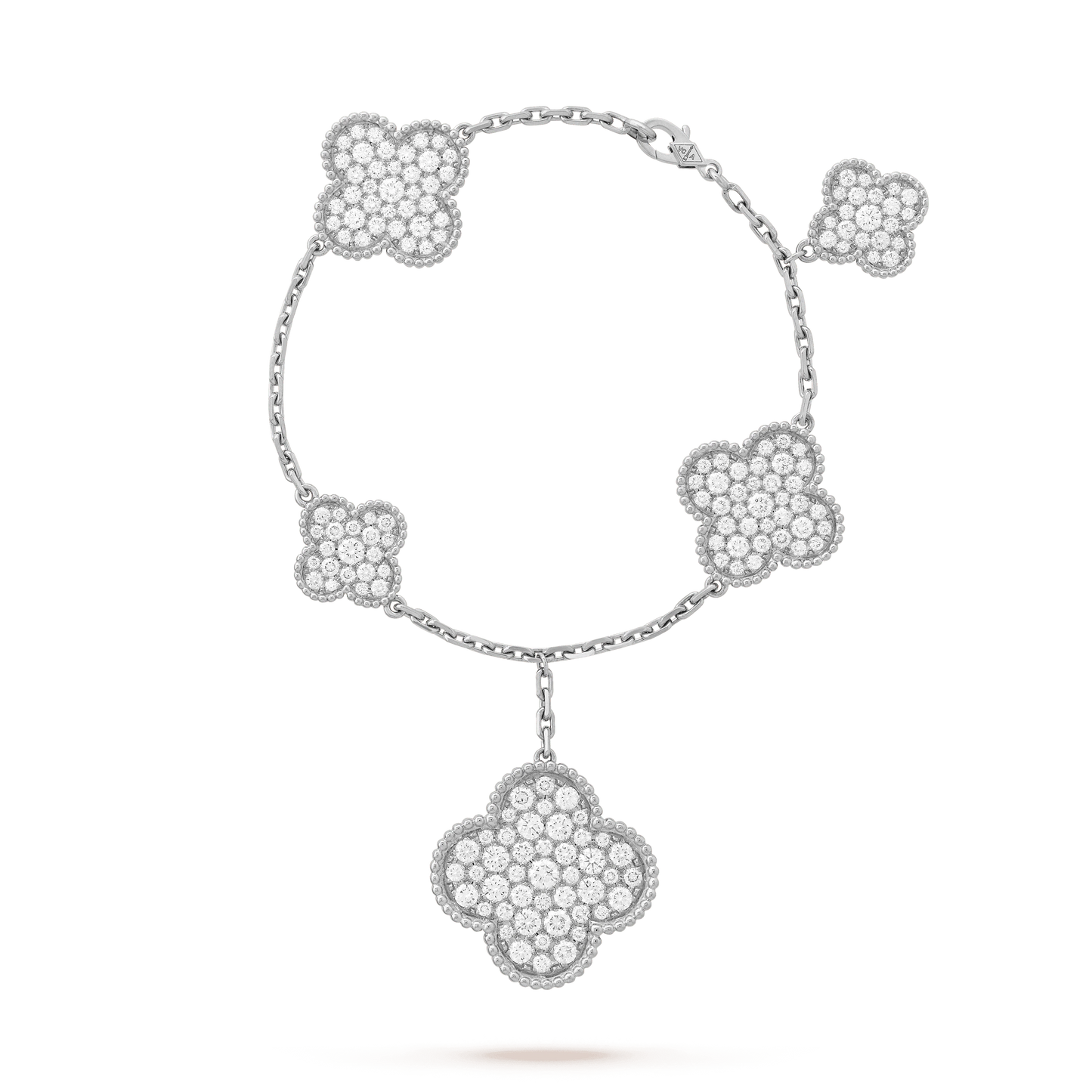 [Marins]CLOVER 6 MOTIFS SILVER DIAMOND BRACELET