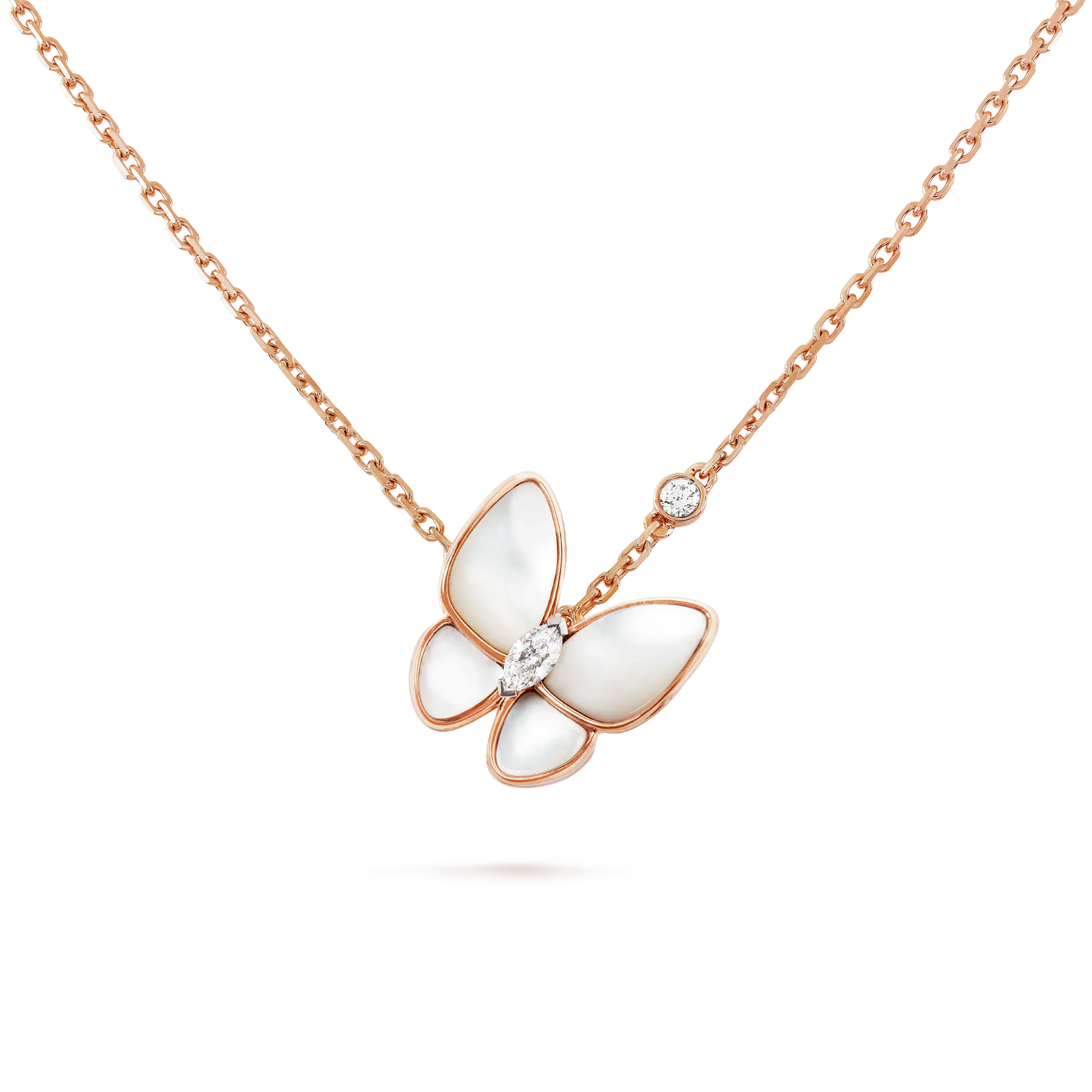 [Marins]BUTTERFLY MOP DIAMOND NECKLACE