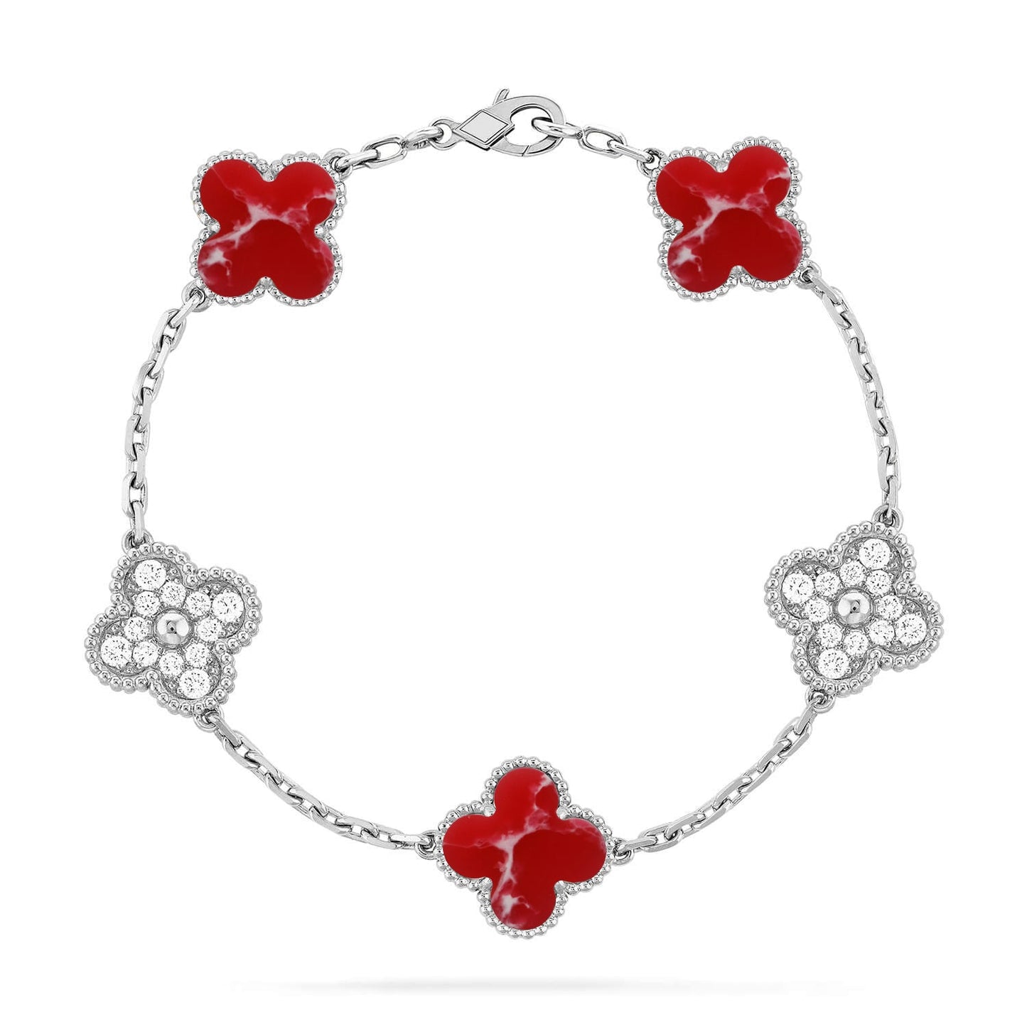 [Marins]CLOVER 5 MOTIF RED PATTERN BRACELET COLLECTION