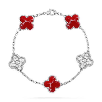 [Marins]CLOVER 5 MOTIF RED PATTERN BRACELET COLLECTION