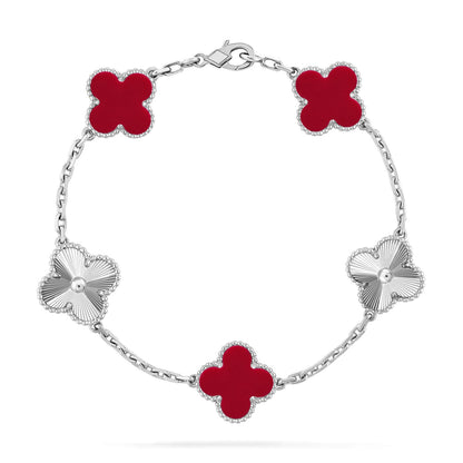 [Marins] CLOVER 5 MOTIF RED CORNELIAN BRACELET COLLECTION
