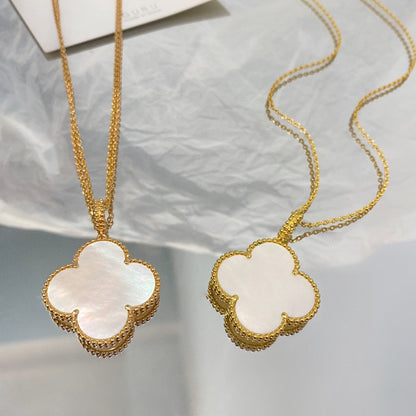 [Marins]CLOVER 25MM MOP LARGE PENDANT NECKLACE