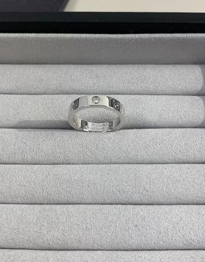 [Marins]LOVE RING 4MM 1 DIAMOND SILVER