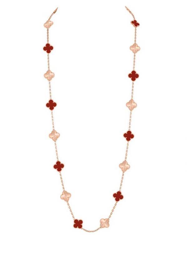 [Marin-Jewelry]COLLIER TRÈFLE 20 MOTIFS LASER CORNALINE