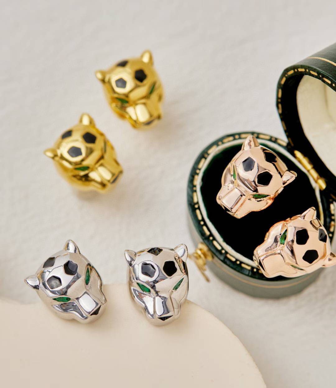 [?Marins]CHRRTAH-PRINT STUD EARRINGS, THREE COLORS