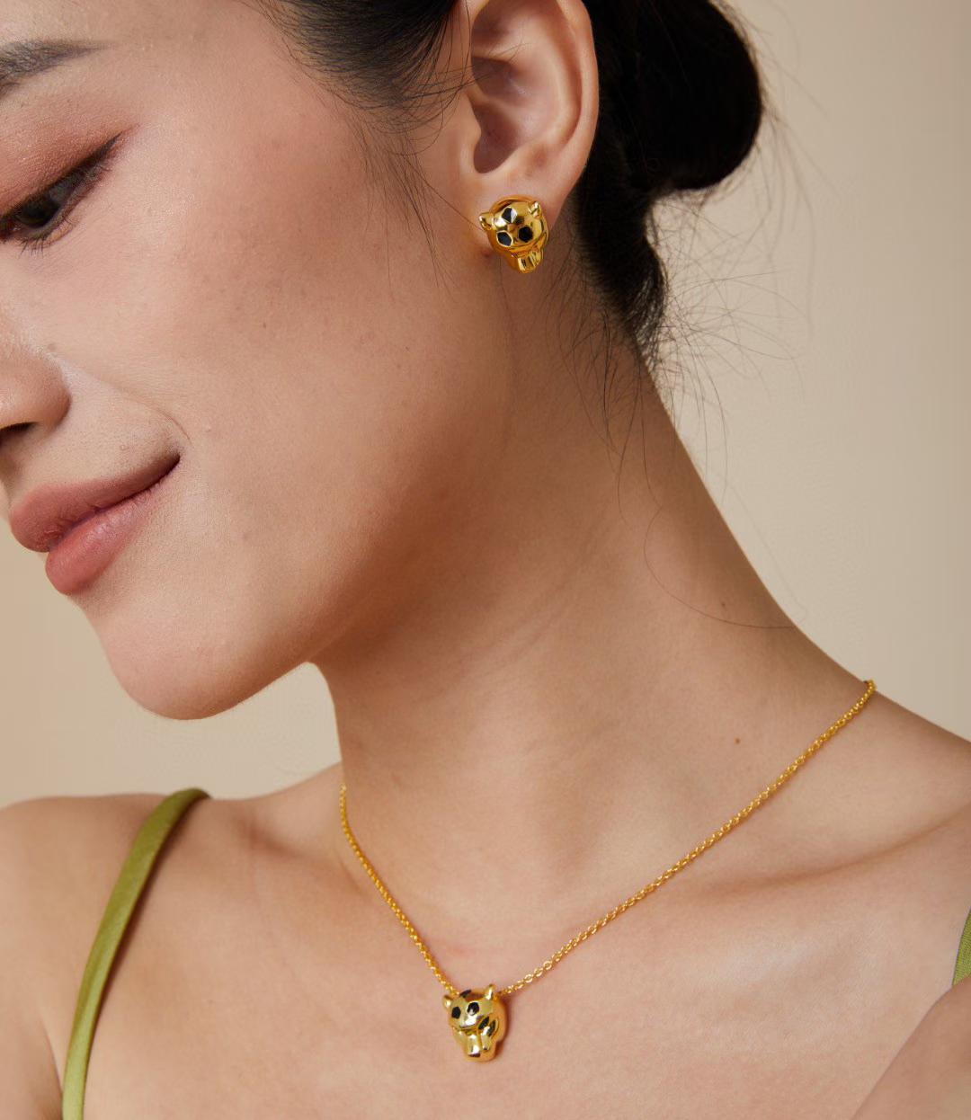 [?Marins]CHRRTAH-PRINT STUD EARRINGS, THREE COLORS