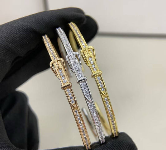 [?Marins]ダイヤモンド散りばめブレスレット3色