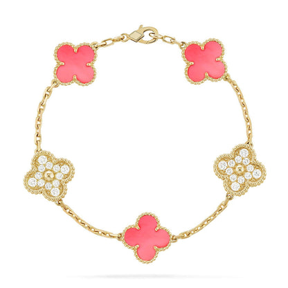 [Marins] CLOVER 5 MOTIFS  PINK MOP BRACELET COLLECTION