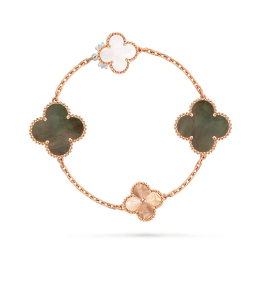 [Marins]DETACHABLE CLOVER 15(11+4) FLOWER SILVER NECKLACE SET