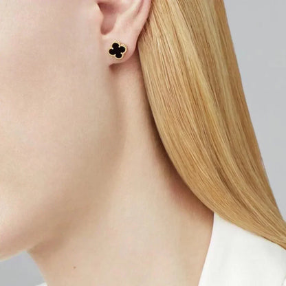 [Marins]CLOVER MINI 9.5MM BLACK MOP EARRINGS