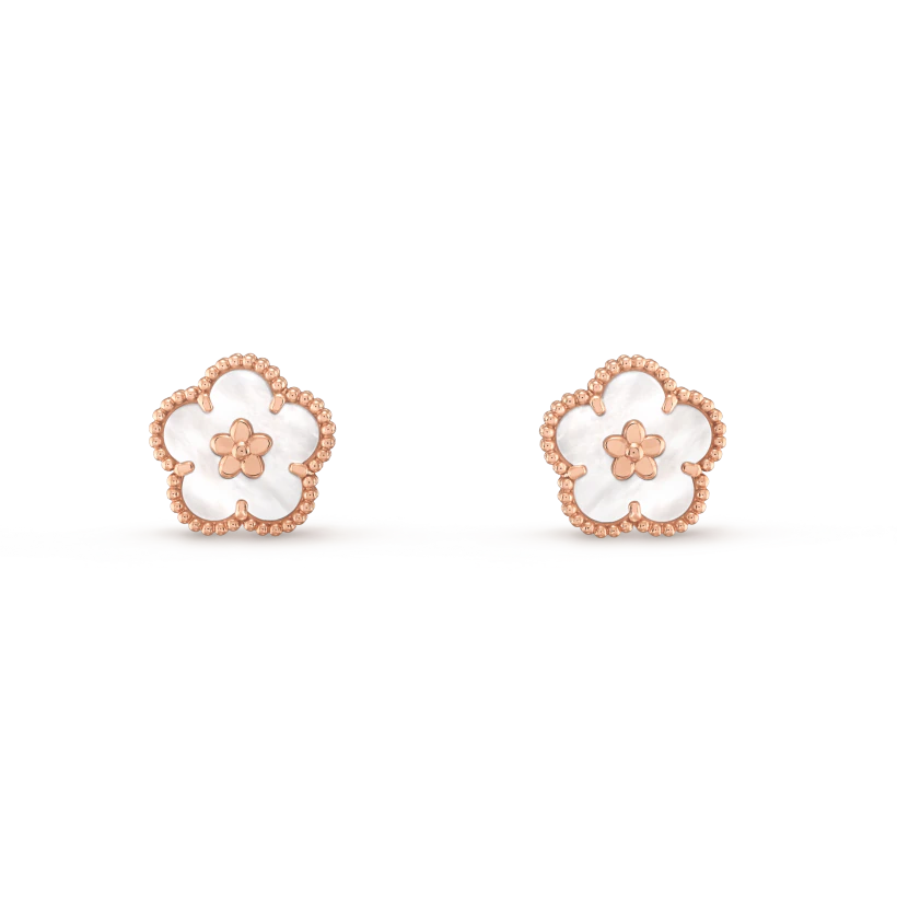 [Marins]LUCKY PINK GOLD WHITE MOP EARRINGS