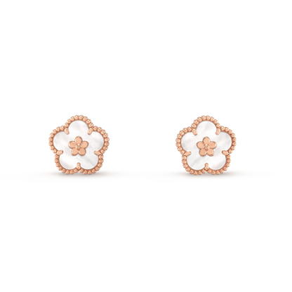 [Marins]LUCKY PINK GOLD WHITE MOP EARRINGS