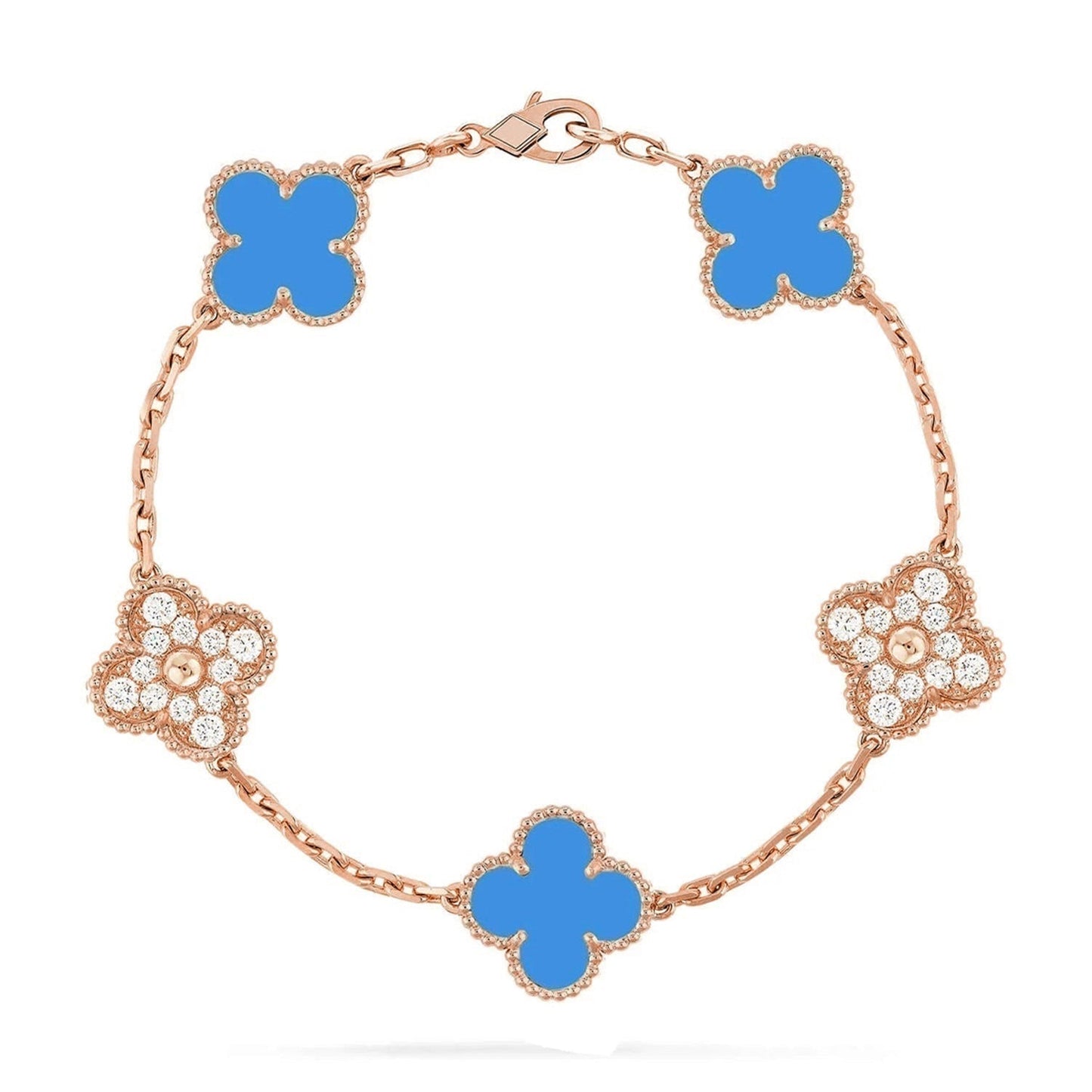 [Marins] CLOVER 5 MOTIF BLUE AGATE BRACELET COLLECTION