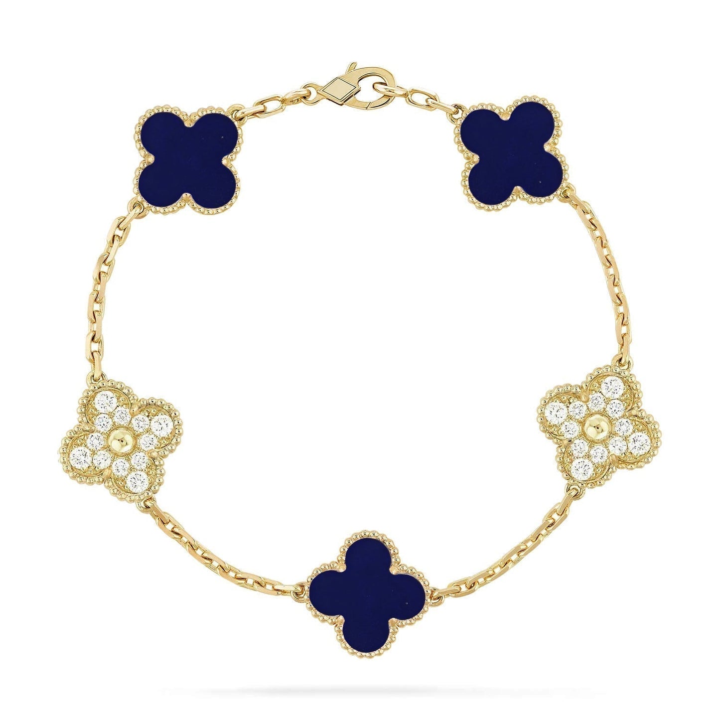 [Marins]CLOVER 5 MOTIF LAPIS LAZULI BRACELET COLLECTION