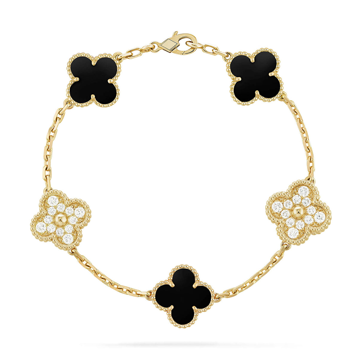 [Marins] CLOVER 5 MOTIF ONYXS BRACELET COLLECTION