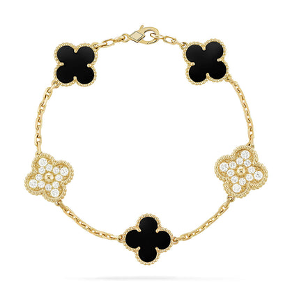[Marins] CLOVER 5 MOTIF ONYXS BRACELET COLLECTION
