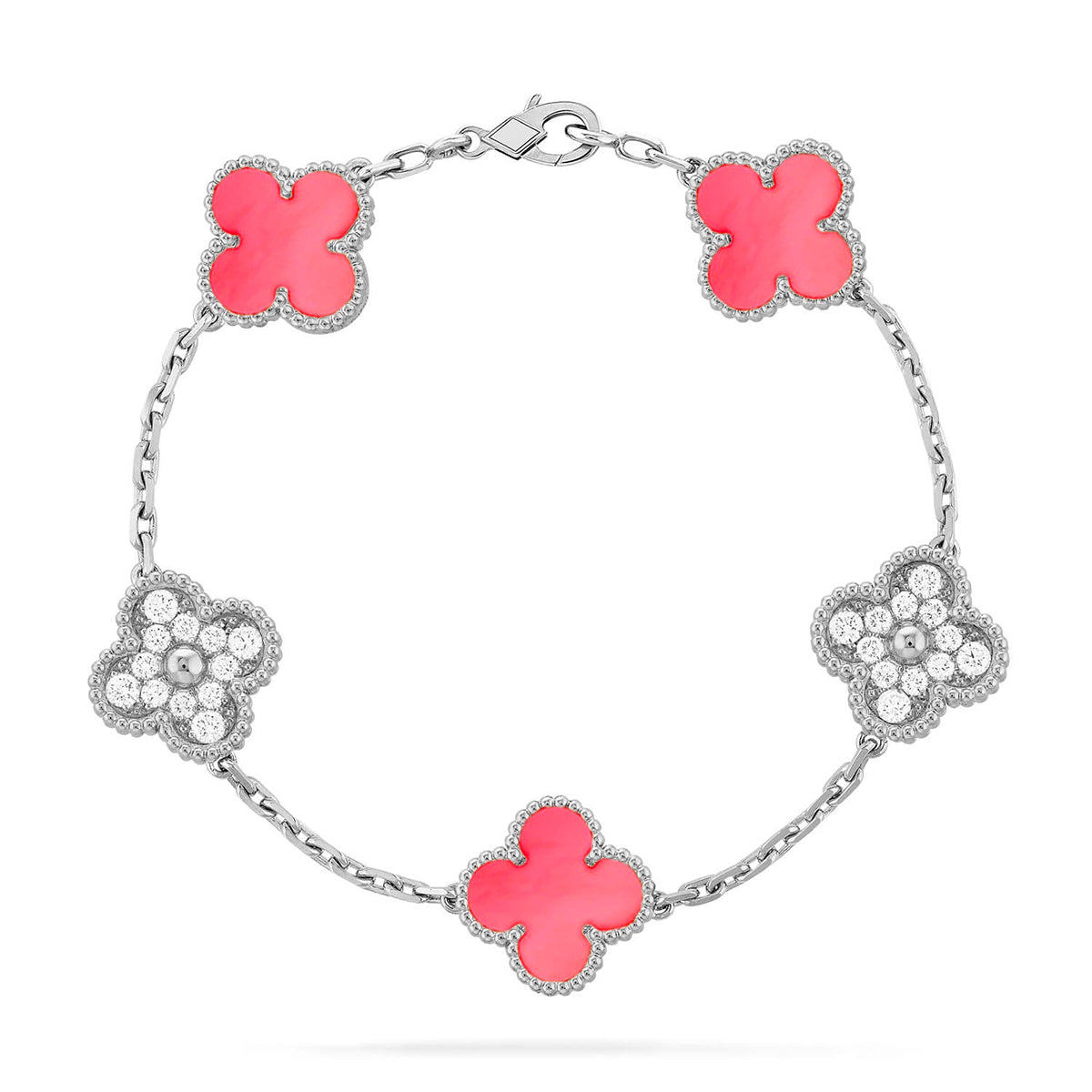 [Marins] CLOVER 5 MOTIFS  PINK MOP BRACELET COLLECTION