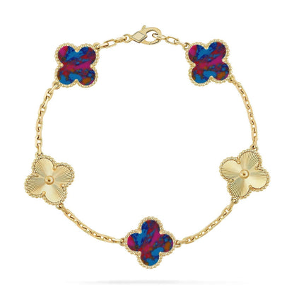 [Marins]CLOVER 5 MOTIF COLOR GEMSTONES BRACELET COLLECTION