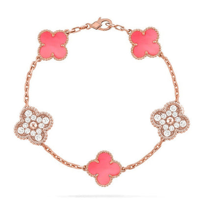 [Marins] CLOVER 5 MOTIFS  PINK MOP BRACELET COLLECTION