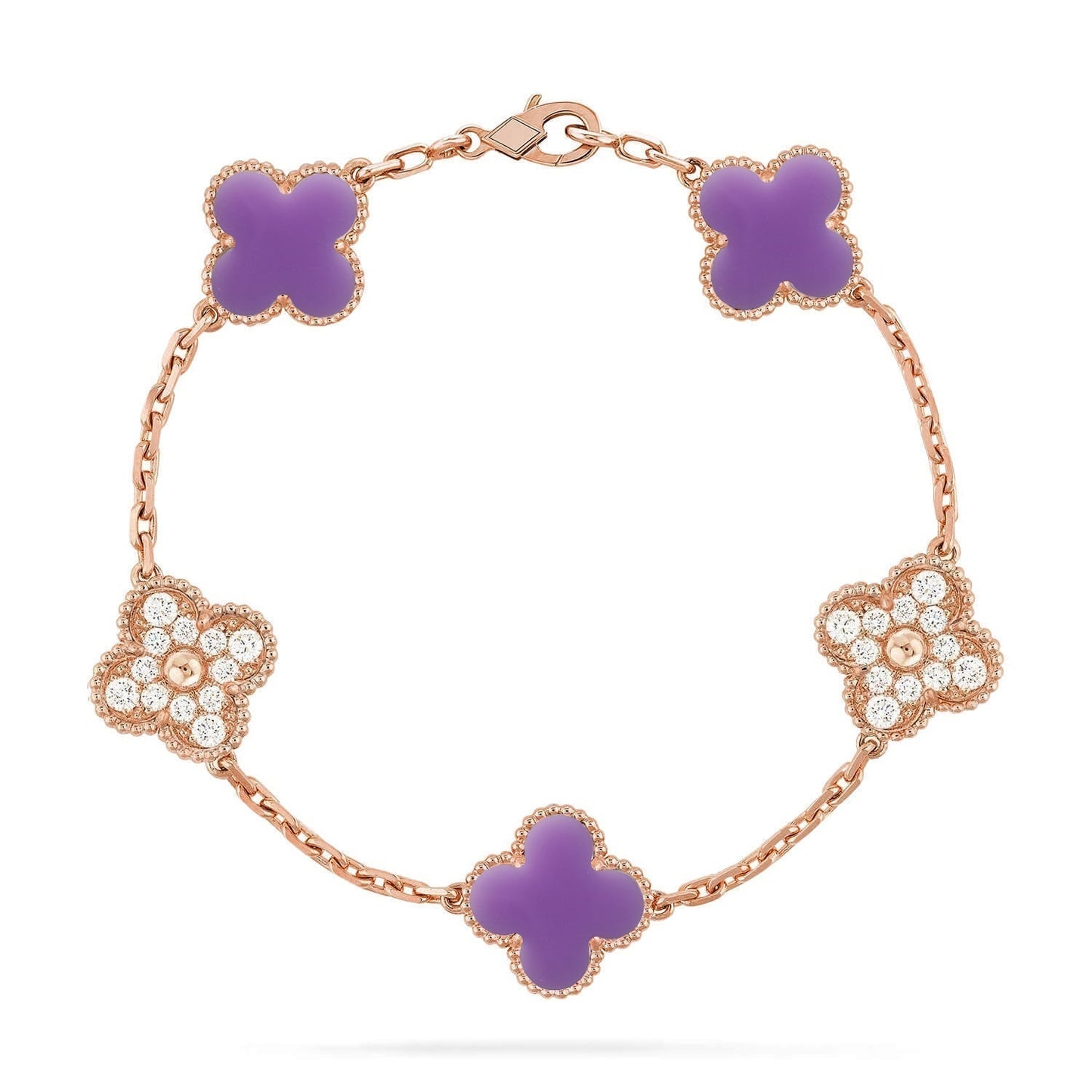 [Marins]CLOVER 5 MOTIF LIGHT PURPLE BRACELET COLLECTION