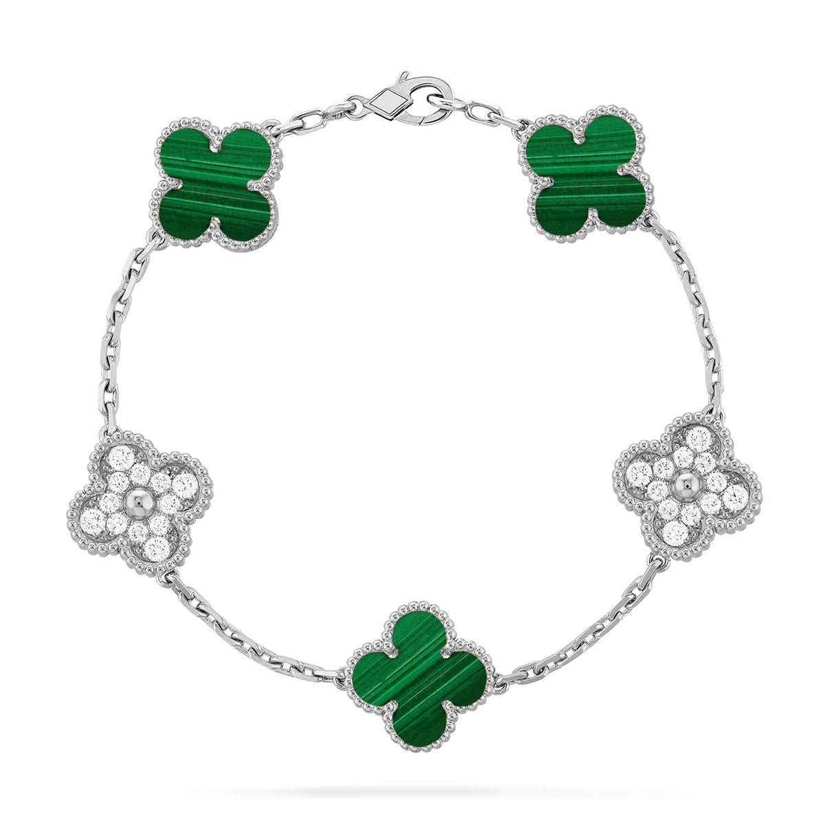 [Marins] CLOVER 5 MOTIF MALACHITE BRACELET COLLECTION