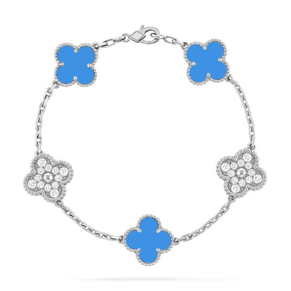 [Marins] CLOVER 5 MOTIF BLUE AGATE BRACELET COLLECTION