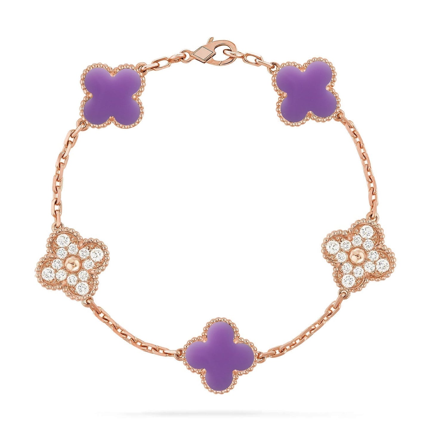[Marin-Jewelry]CLOVER 5 MOTIF LIGHT PURPLE BRACELET COLLECTION