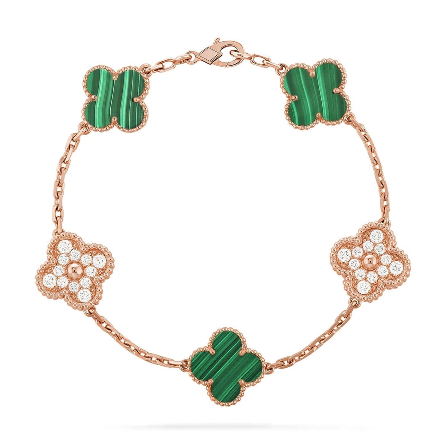 [Marins] CLOVER 5 MOTIF MALACHITE BRACELET COLLECTION