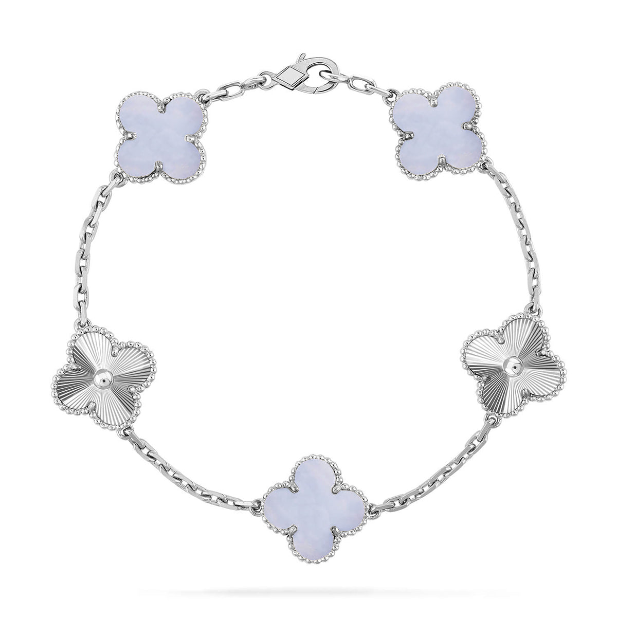 [Marins] CLOVER 5 MOTIF PURPLE CHALCEDONY BRACELET COLLECTION