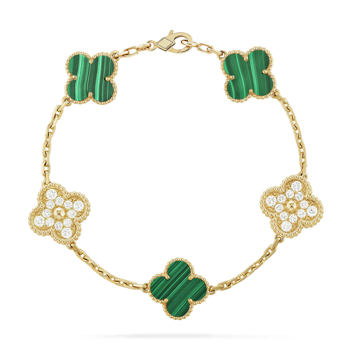 [Marins] CLOVER 5 MOTIF MALACHITE BRACELET COLLECTION