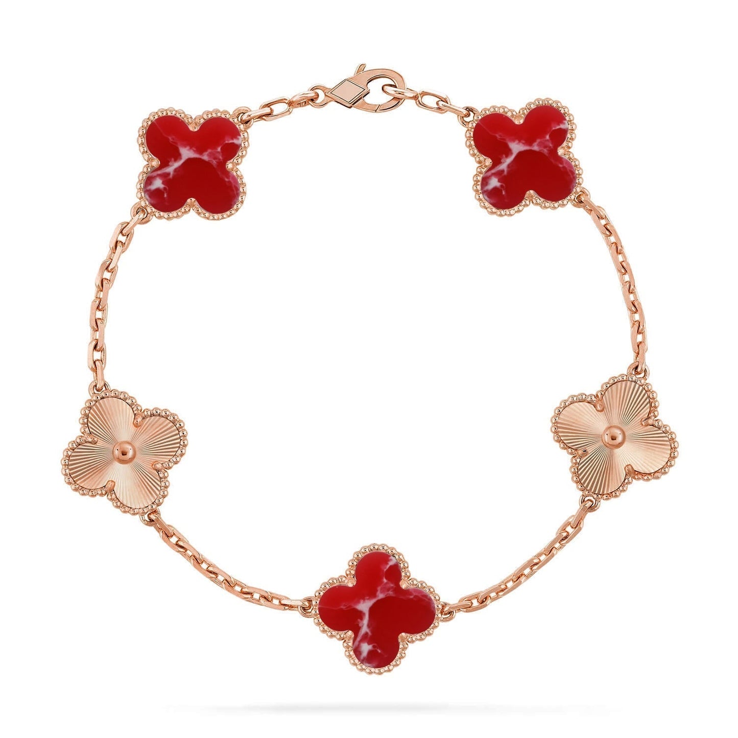 [Marins]CLOVER 5 MOTIF RED PATTERN BRACELET COLLECTION