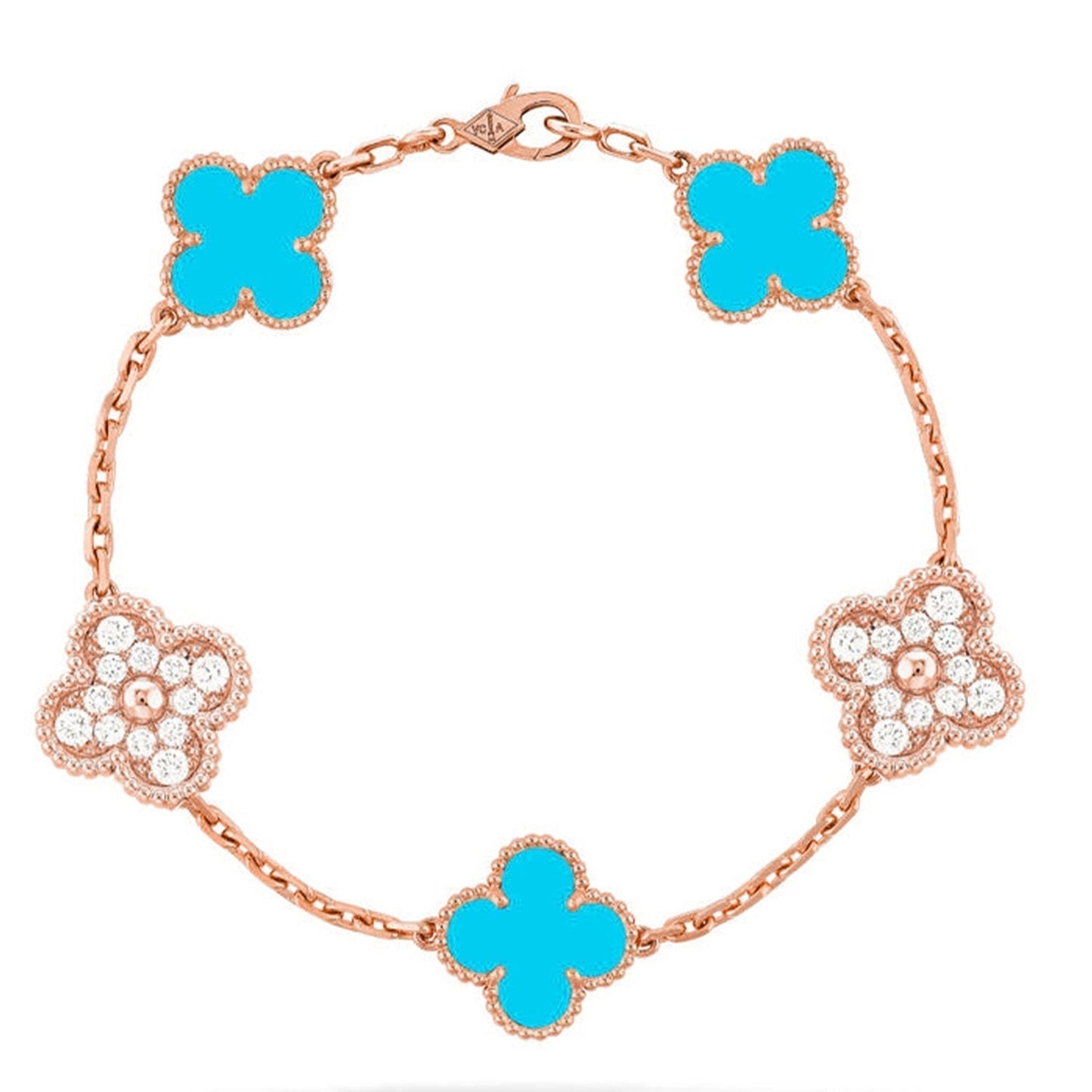 [Marins] CLOVER 5 MOTIF TURQUOISE BRACELET COLLECTION