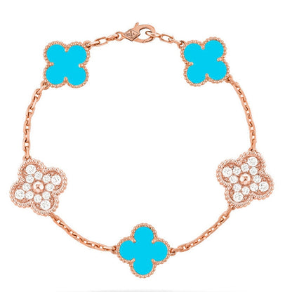 [Marins] CLOVER 5 MOTIF TURQUOISE BRACELET COLLECTION