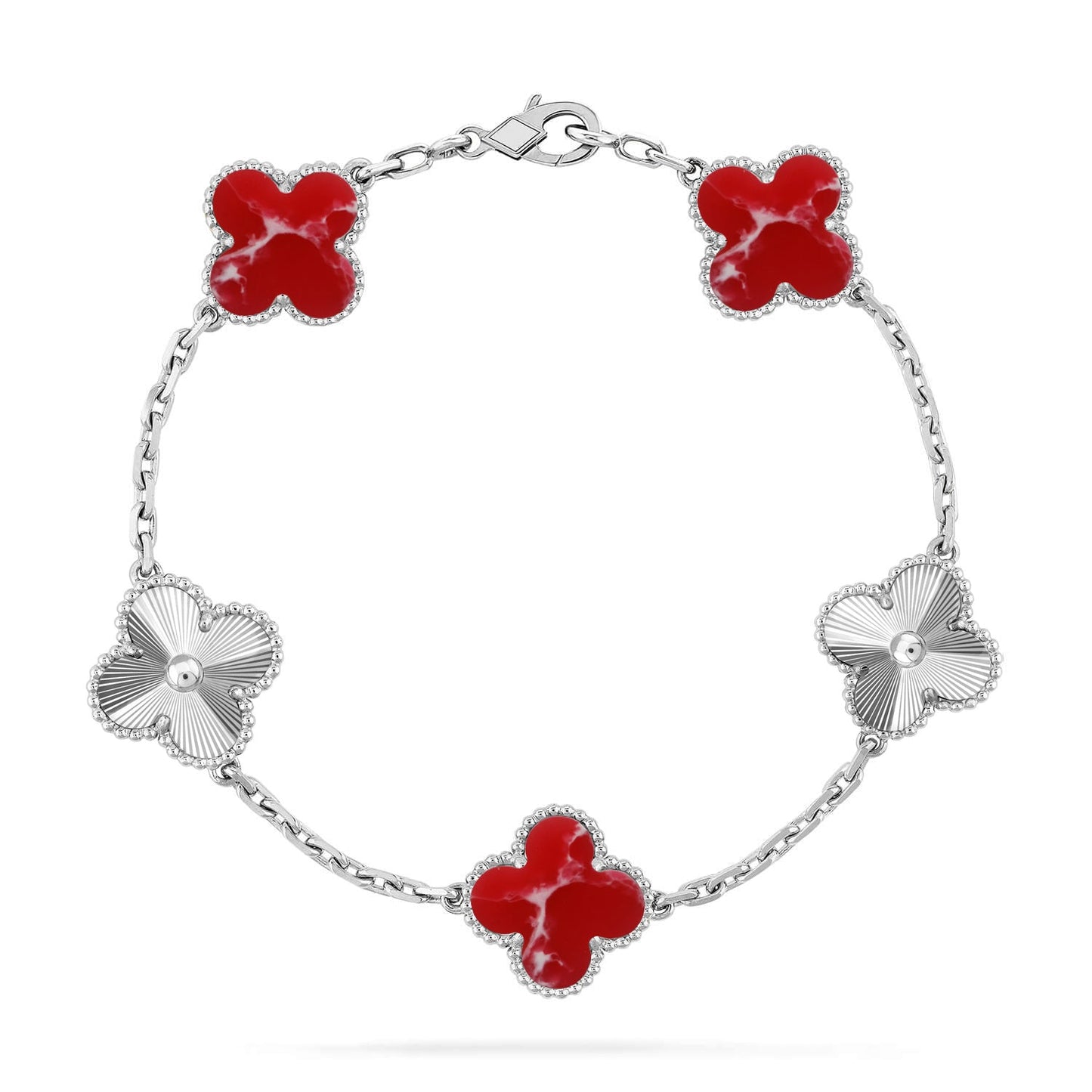 [Marins]CLOVER 5 MOTIF RED PATTERN BRACELET COLLECTION