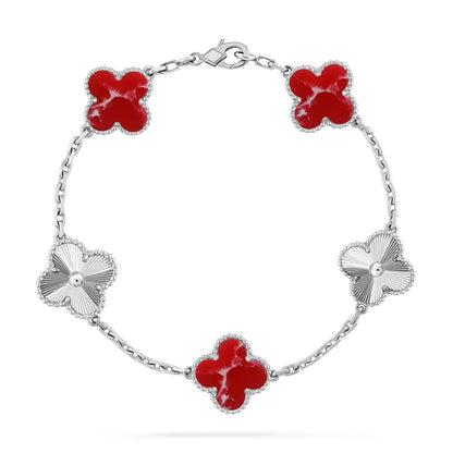 [Marins]CLOVER 5 MOTIF RED PATTERN BRACELET COLLECTION
