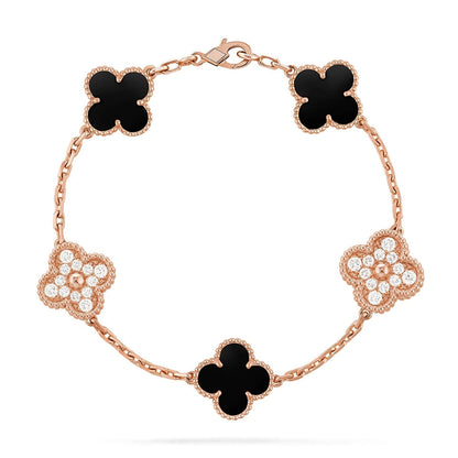 [Marins] CLOVER 5 MOTIF ONYXS BRACELET COLLECTION