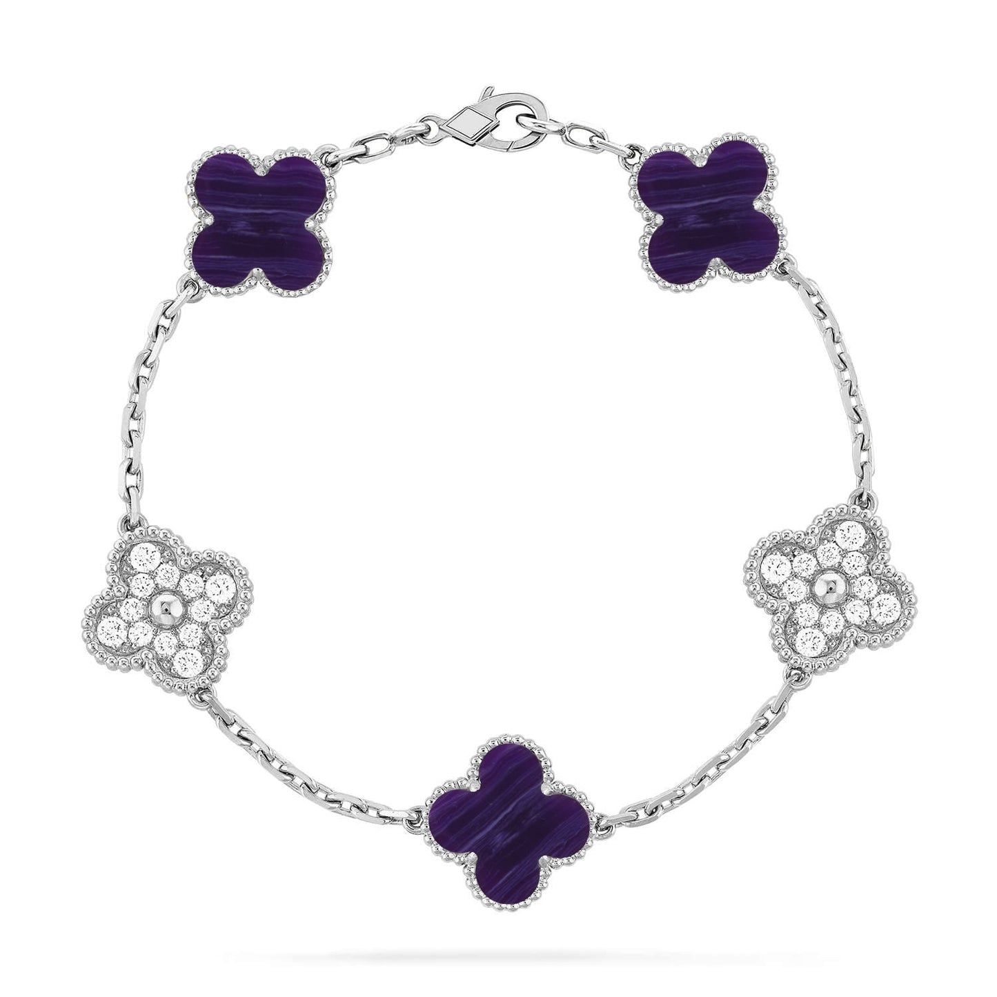 [Marins]CLOVER 5 MOTIF PURPLE STRIPES BRACELET COLLECTION
