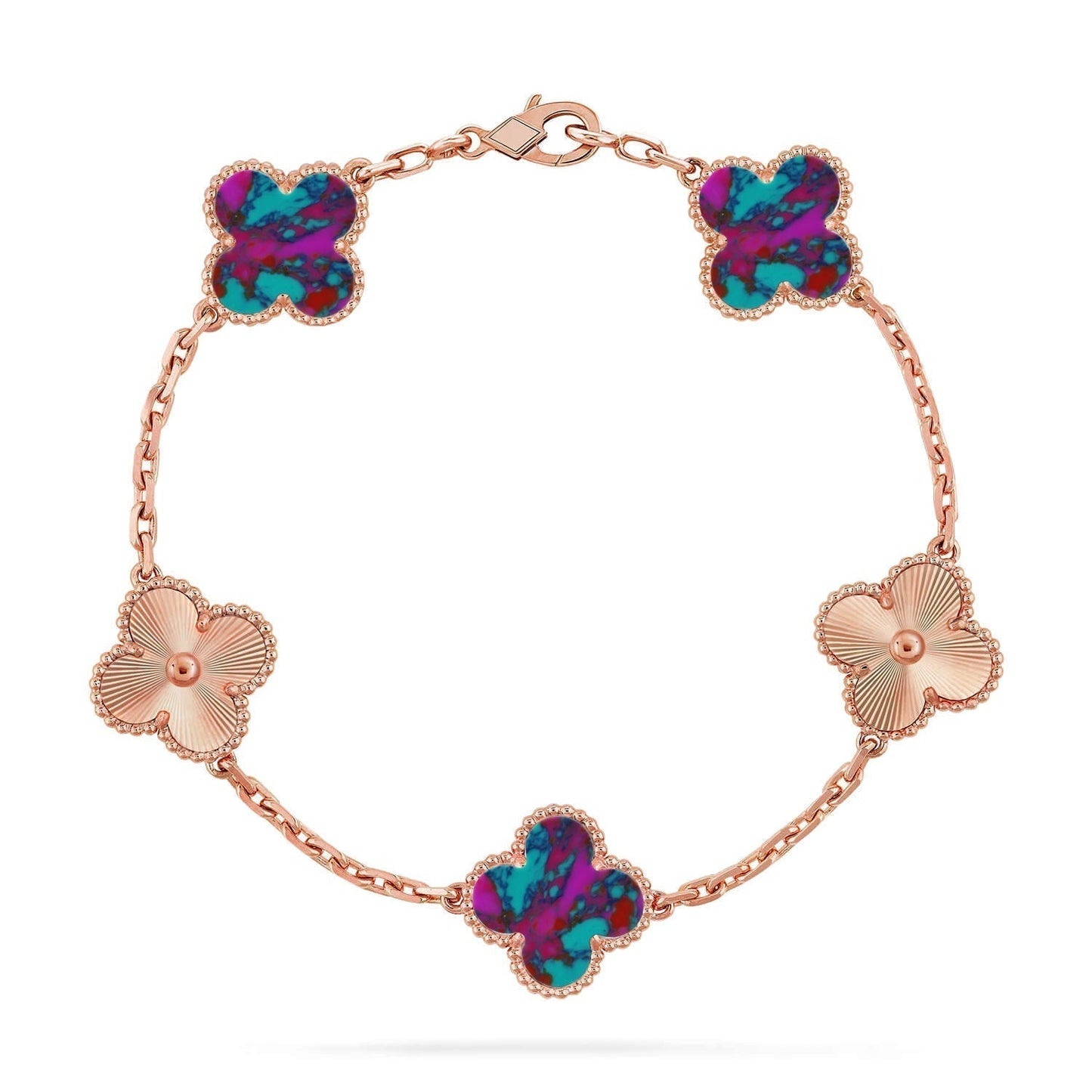 [Marins]CLOVER 5 MOTIF COLOR GEMSTONES BRACELET COLLECTION