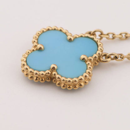 [Marins]CLOVER 15MM VINTAGE TURQUOISE NECKLACE