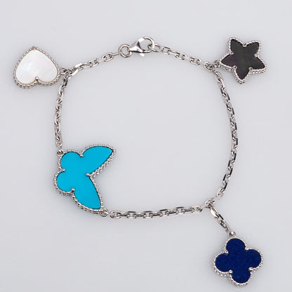 [Marins]LUCKY SPRING SILVER BRACELET 4 MOTIF