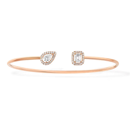 [Marins]JONC FLEX MY TWIN TOI & MOI SILVER DIAMOND BRACELET