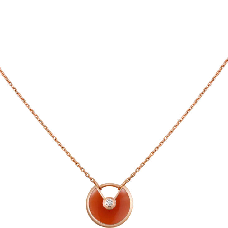 [Marins]AMULETTE GOLD CARNELIAN ONYX NECKLACE