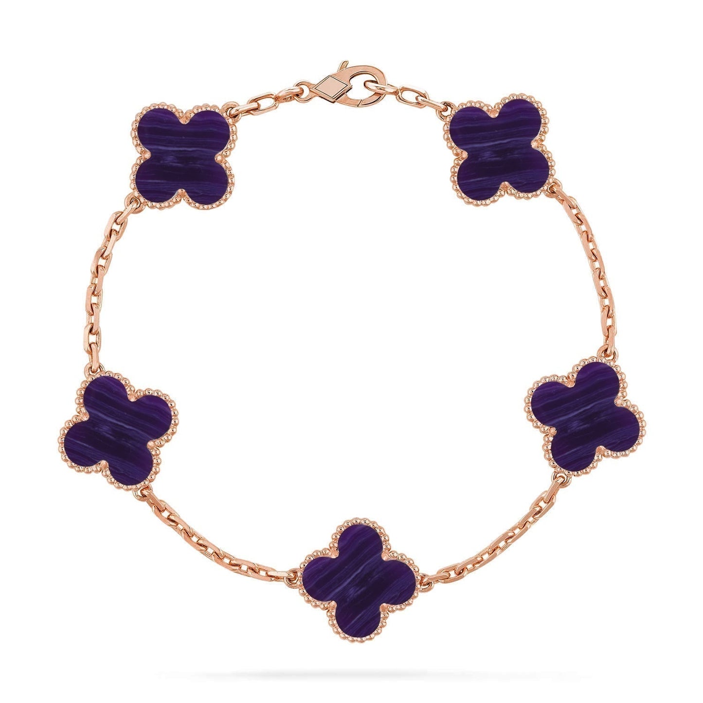 [Marins]CLOVER 5 MOTIF PURPLE STRIPES BRACELET COLLECTION