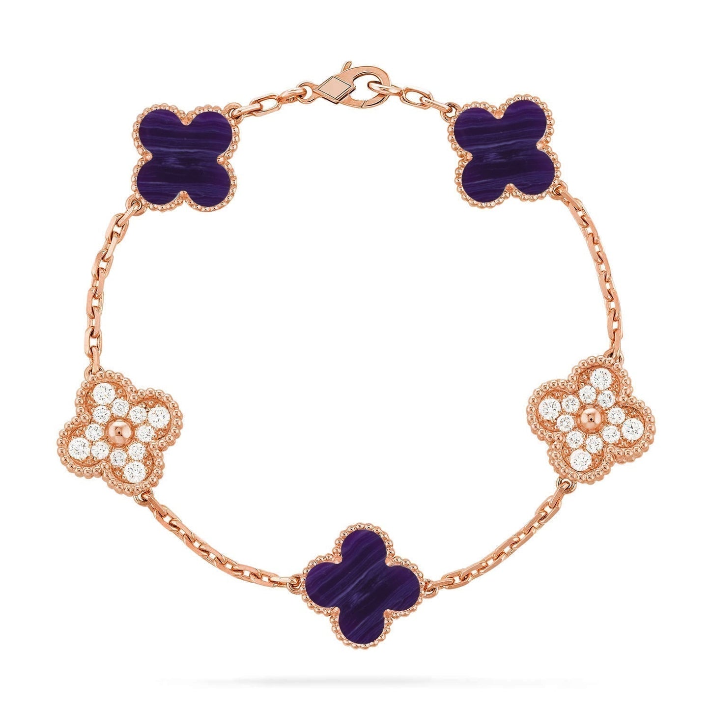 [Marins]CLOVER 5 MOTIF PURPLE STRIPES BRACELET COLLECTION